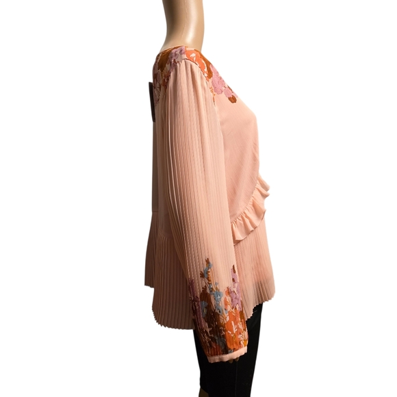 Daniel Rainn DR2 Elegant Pink Floral Women's Blouse Size XXL - Picture 4 of 15